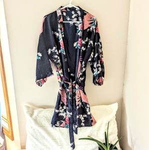 Floral Silk Kimono Robe